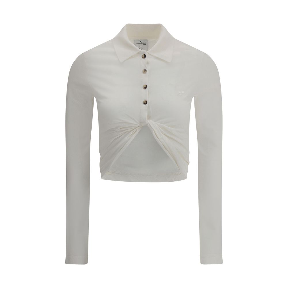 Courrèges Polo mit gedrehtem Detail