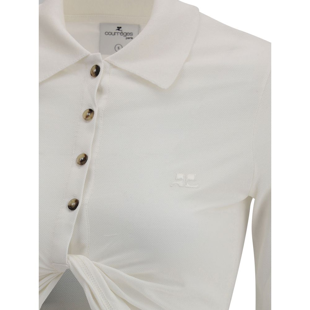 Courrèges Polo mit gedrehtem Detail