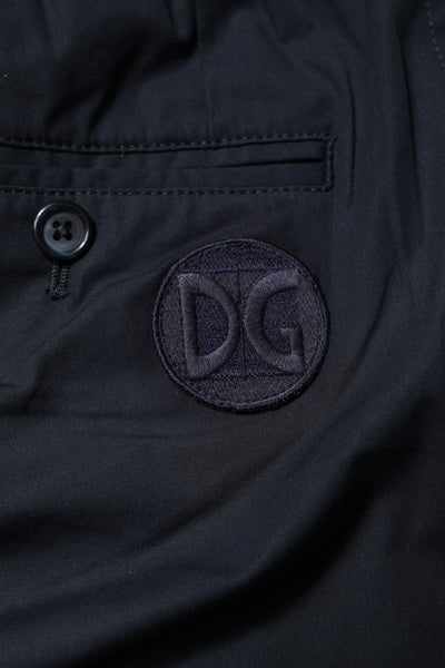 Dolce & Gabbana Dunkelblaue Bermudas aus Baumwolle Sweatshorts Shorts