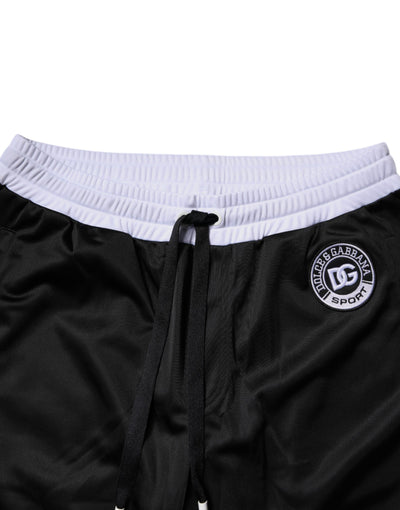 Dolce & Gabbana Schwarz Weiß Männer Bermuda Sweatshorts Shorts