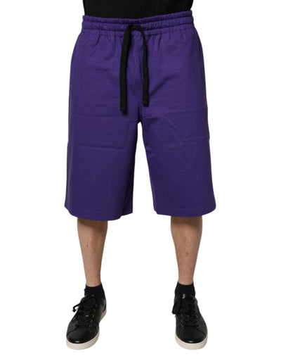Dolce & Gabbana Lila Baumwolle Männer Bermuda Sweatshorts Shorts