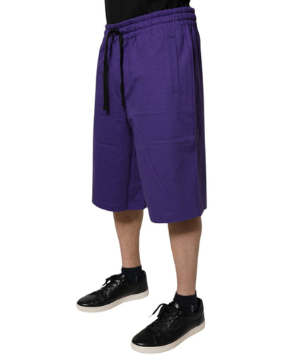 Dolce & Gabbana Lila Baumwolle Männer Bermuda Sweatshorts Shorts