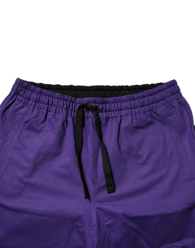Dolce & Gabbana Lila Baumwolle Männer Bermuda Sweatshorts Shorts