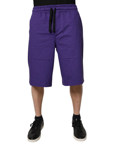 Dolce & Gabbana Lila Baumwolle Männer Bermuda Sweatshorts Shorts