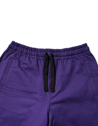 Dolce & Gabbana Lila Baumwolle Männer Bermuda Sweatshorts Shorts