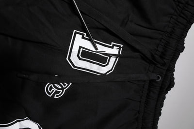 Dolce & Gabbana Schwarze Logo-Baumwoll-Bermudas Sweatshorts Shorts