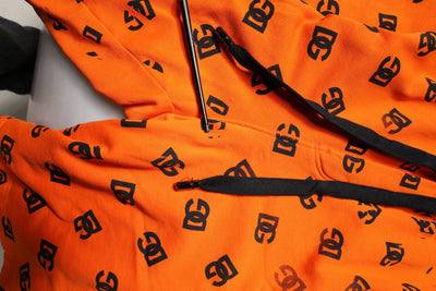 Dolce & Gabbana Orangefarbene Logo-Monogramm-Baumwoll-Bermudashorts