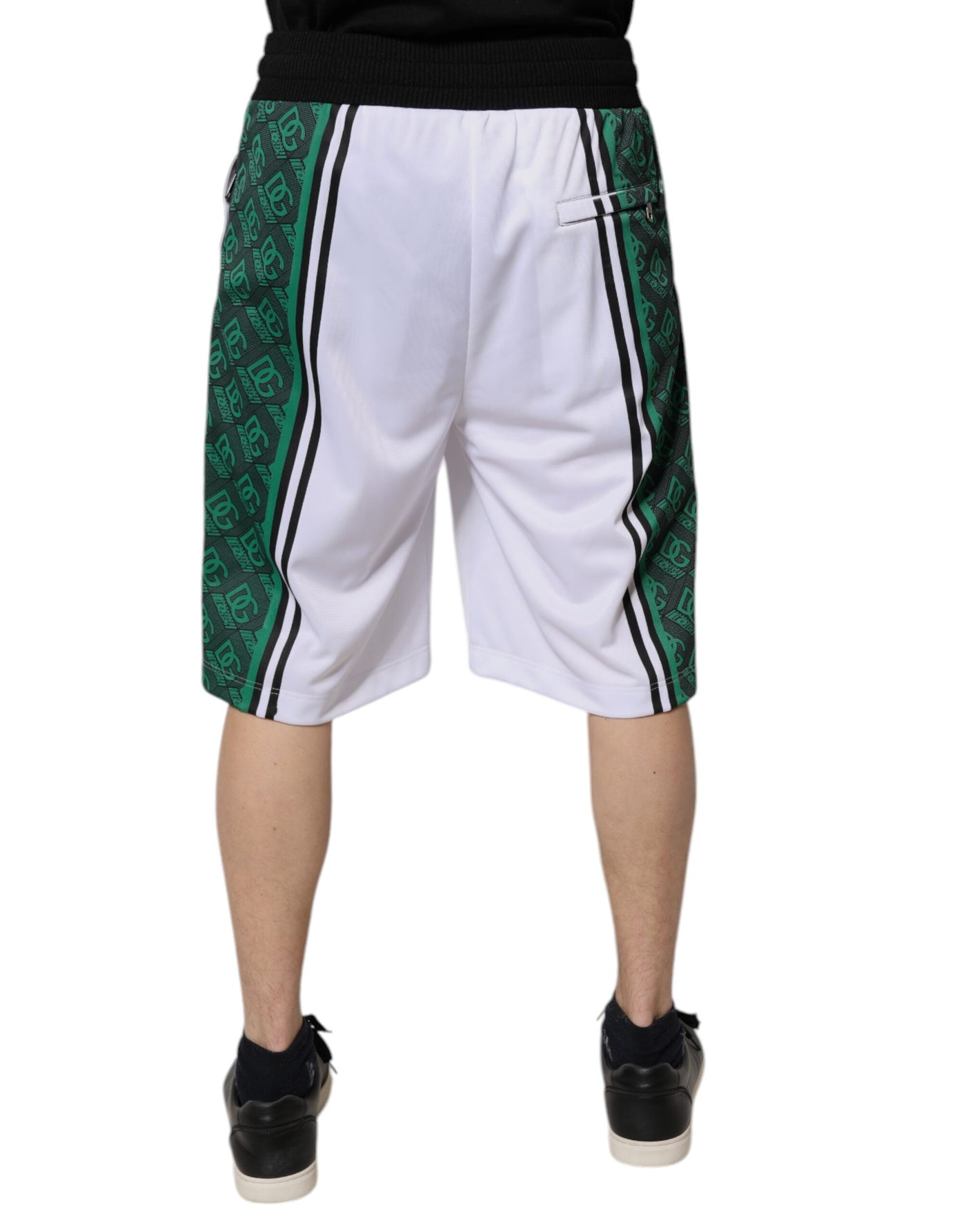 Dolce & Gabbana Weiß Grün Männer Jersey Sweatshorts Shorts