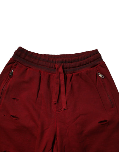 Dolce & Gabbana Bordeaux Baumwolle Bermuda Männer Sweatshorts Shorts