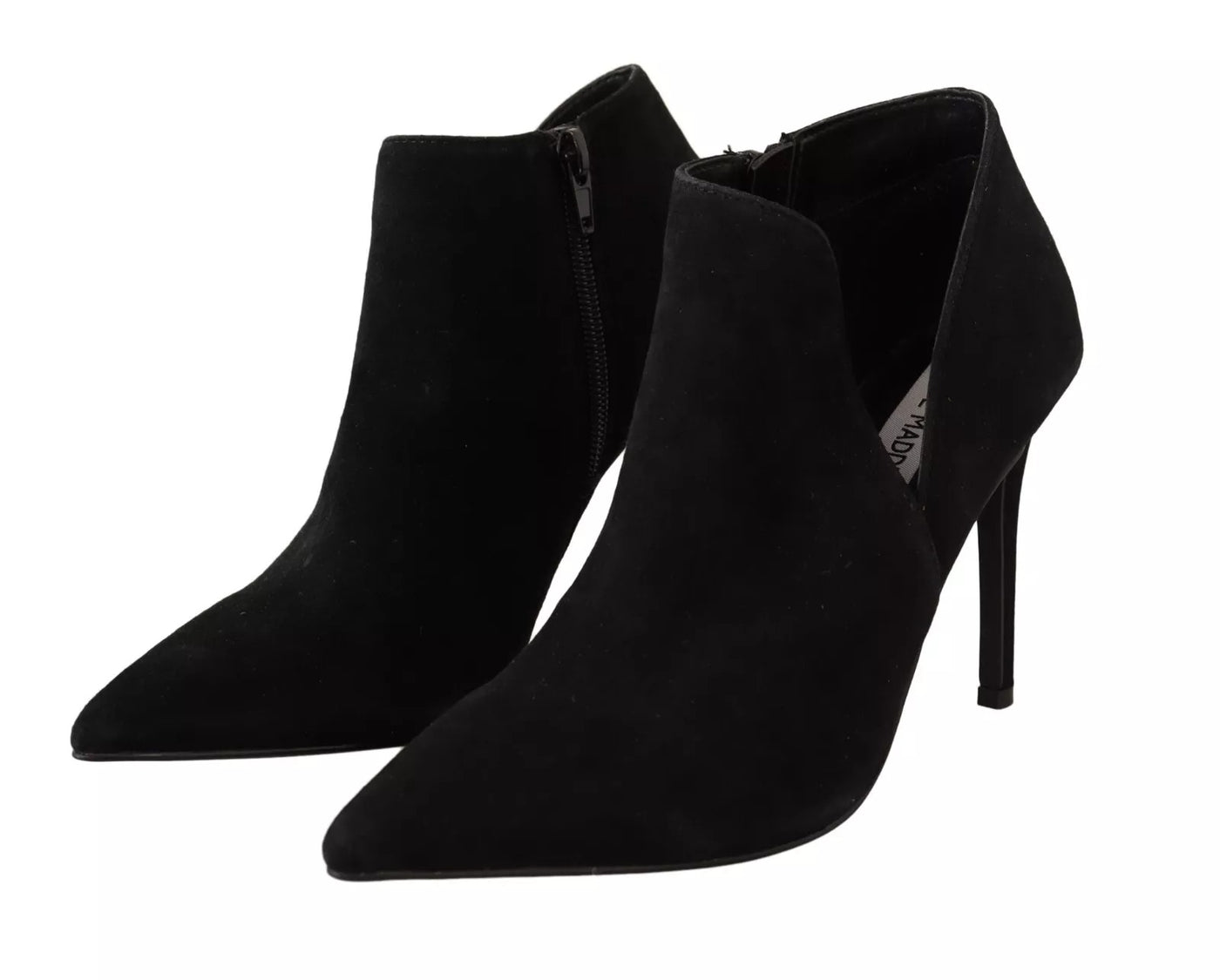 Steve Madden Schwarz Wildleder Leder Stiletto Heels Stiefel Schuhe