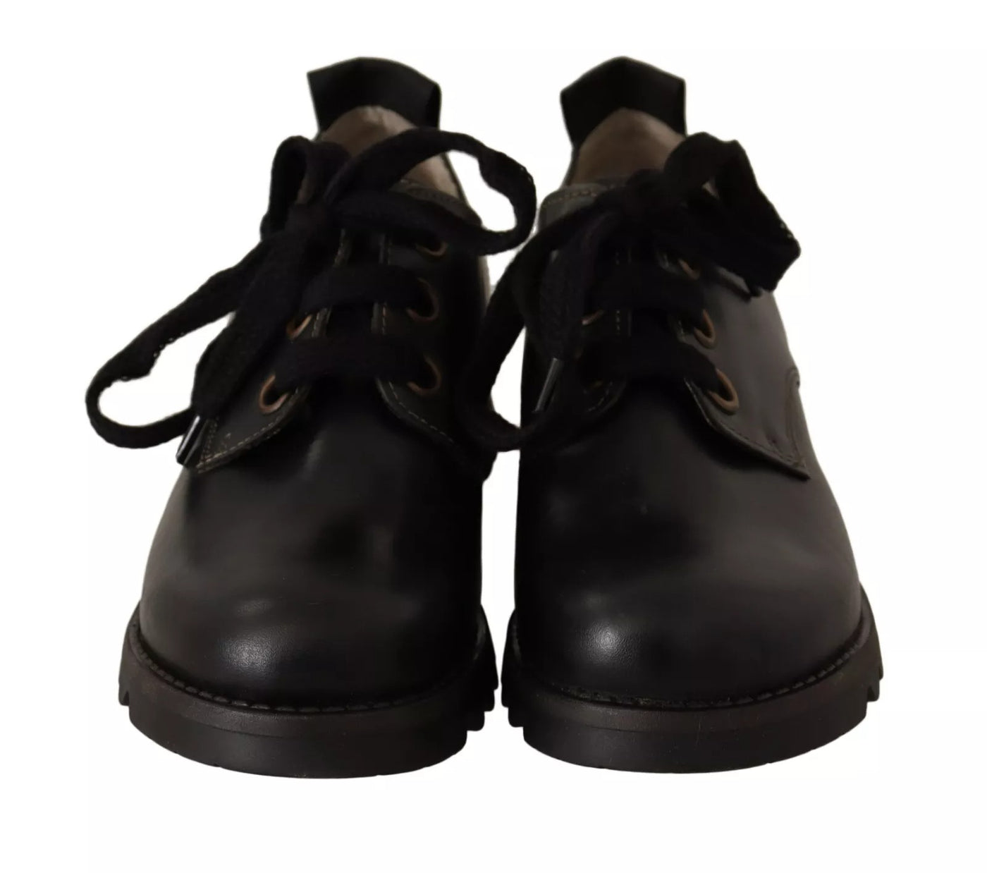 FLY LONDON Schwarz Leder Low Top Lace Up Damen Oxford Schuhe