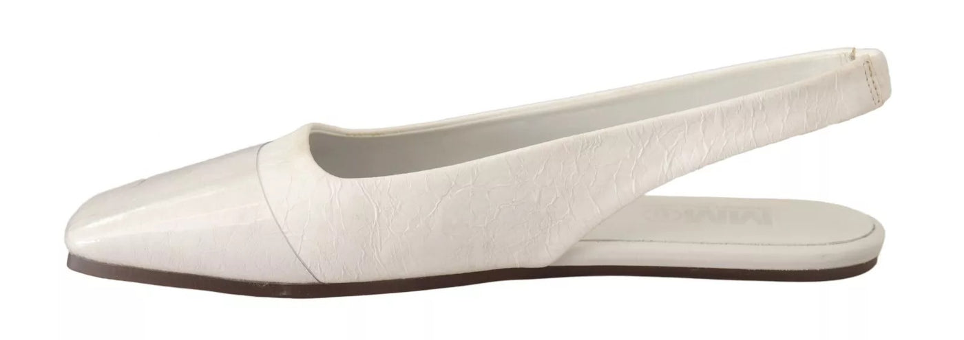 Maison Margiela Weiß Leder Slingback Slip On Flats Schuhe