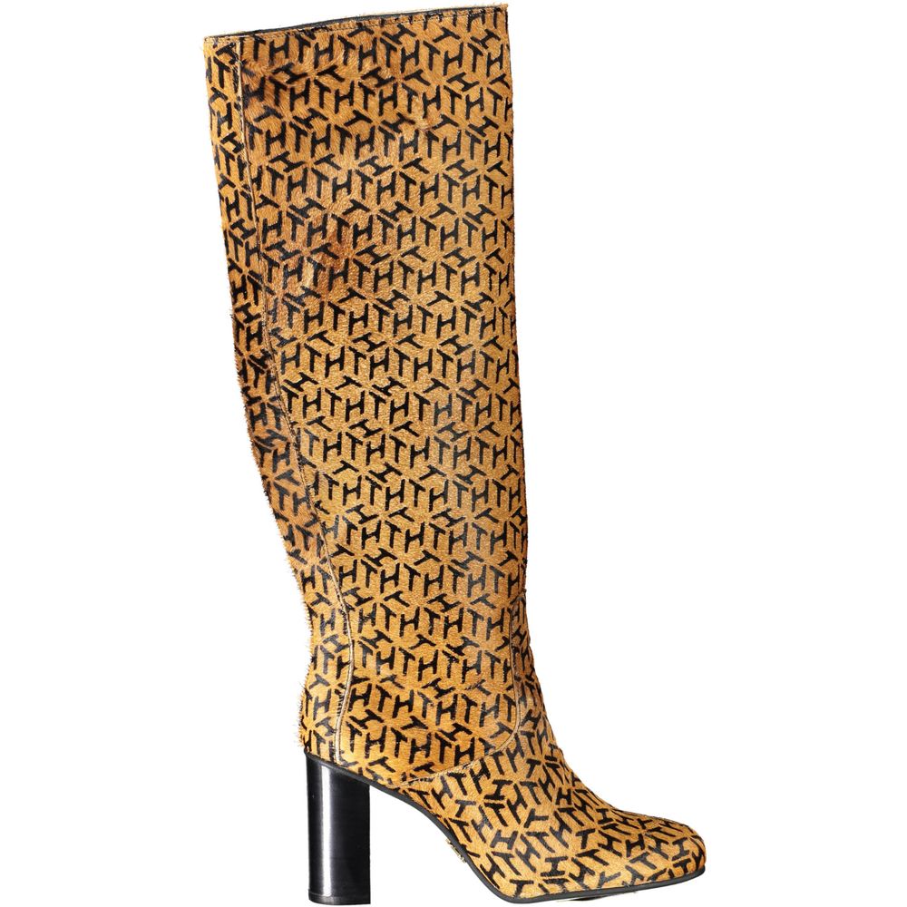 Tommy Hilfiger Beigefarbener Lederstiefel für Damen