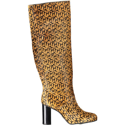 Tommy Hilfiger Beigefarbener Lederstiefel für Damen