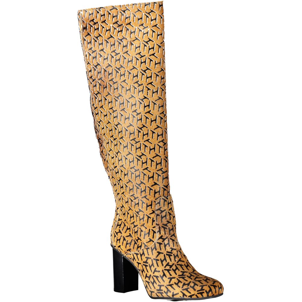 Tommy Hilfiger Beigefarbener Lederstiefel für Damen
