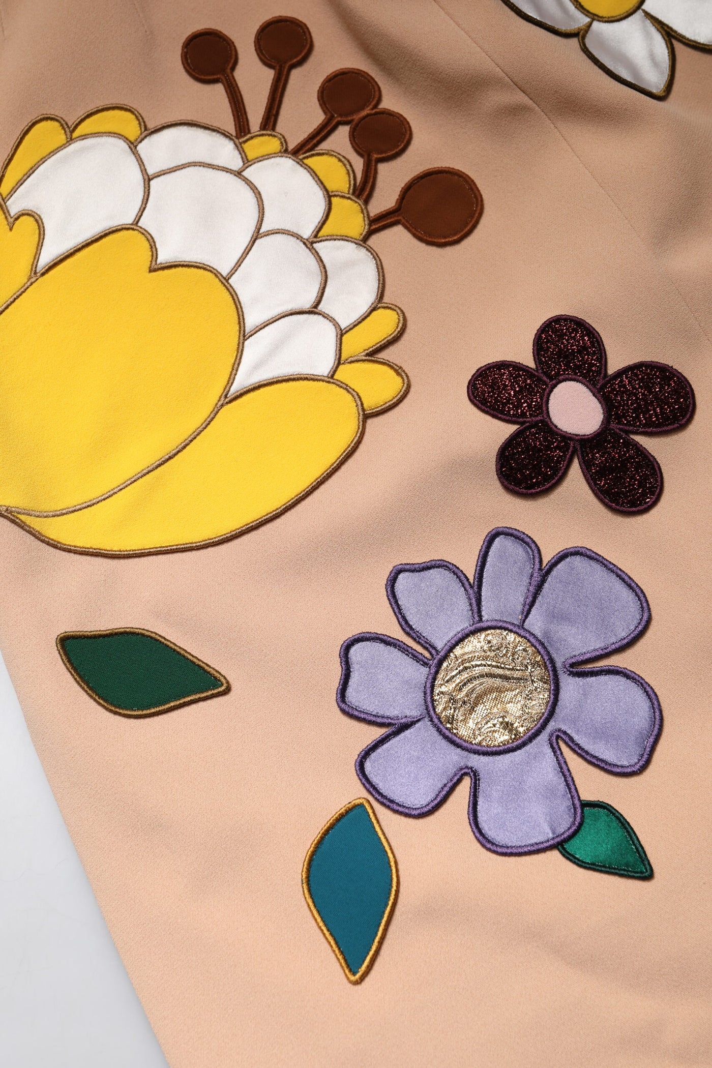 Dolce & Gabbana Beige Floraler Rock mit hoher Taille und Bleistiftschnitt