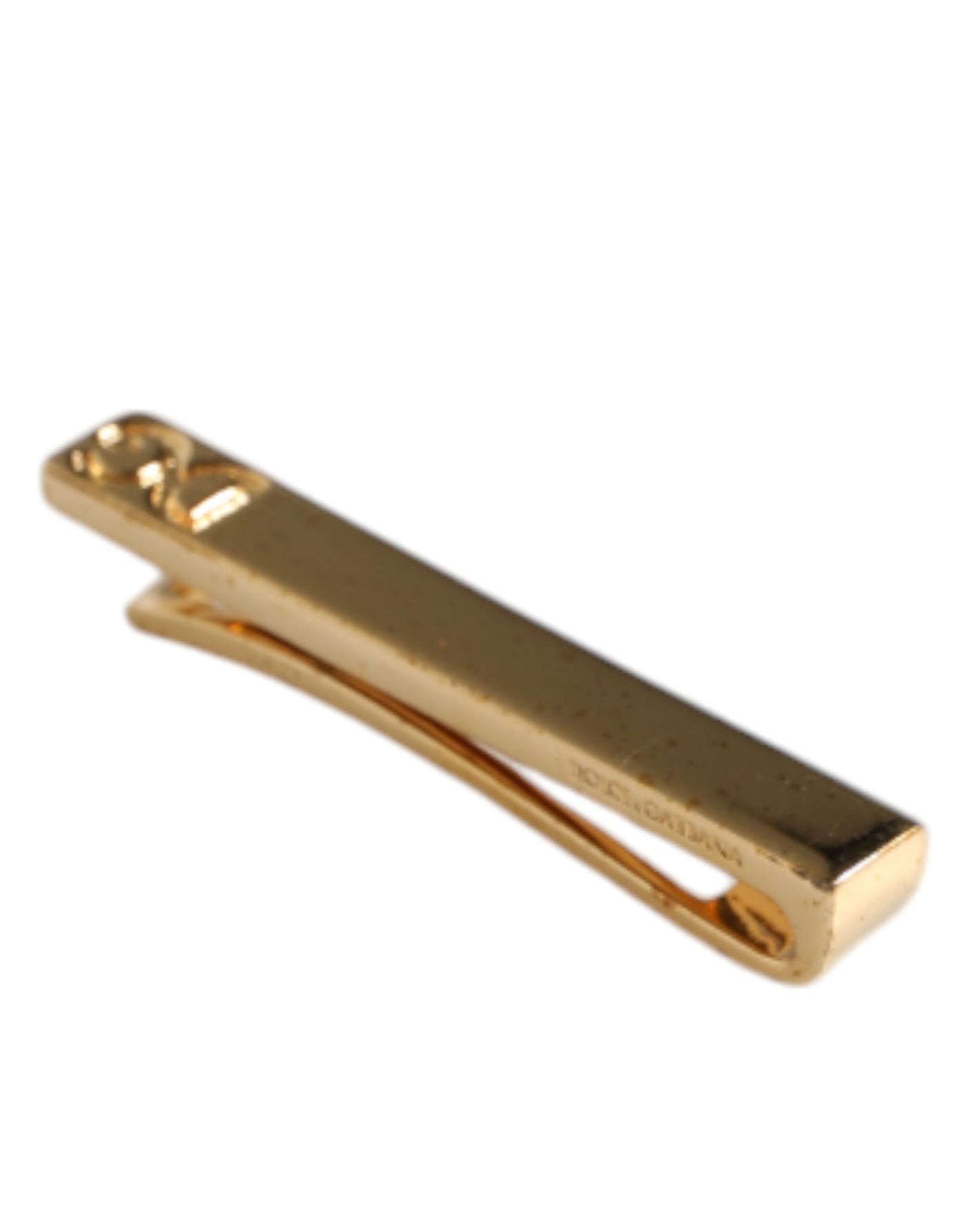 Dolce & Gabbana Gold Ton Messing Kristall gebrandmarkt Zubehör Krawattenklammer Bar