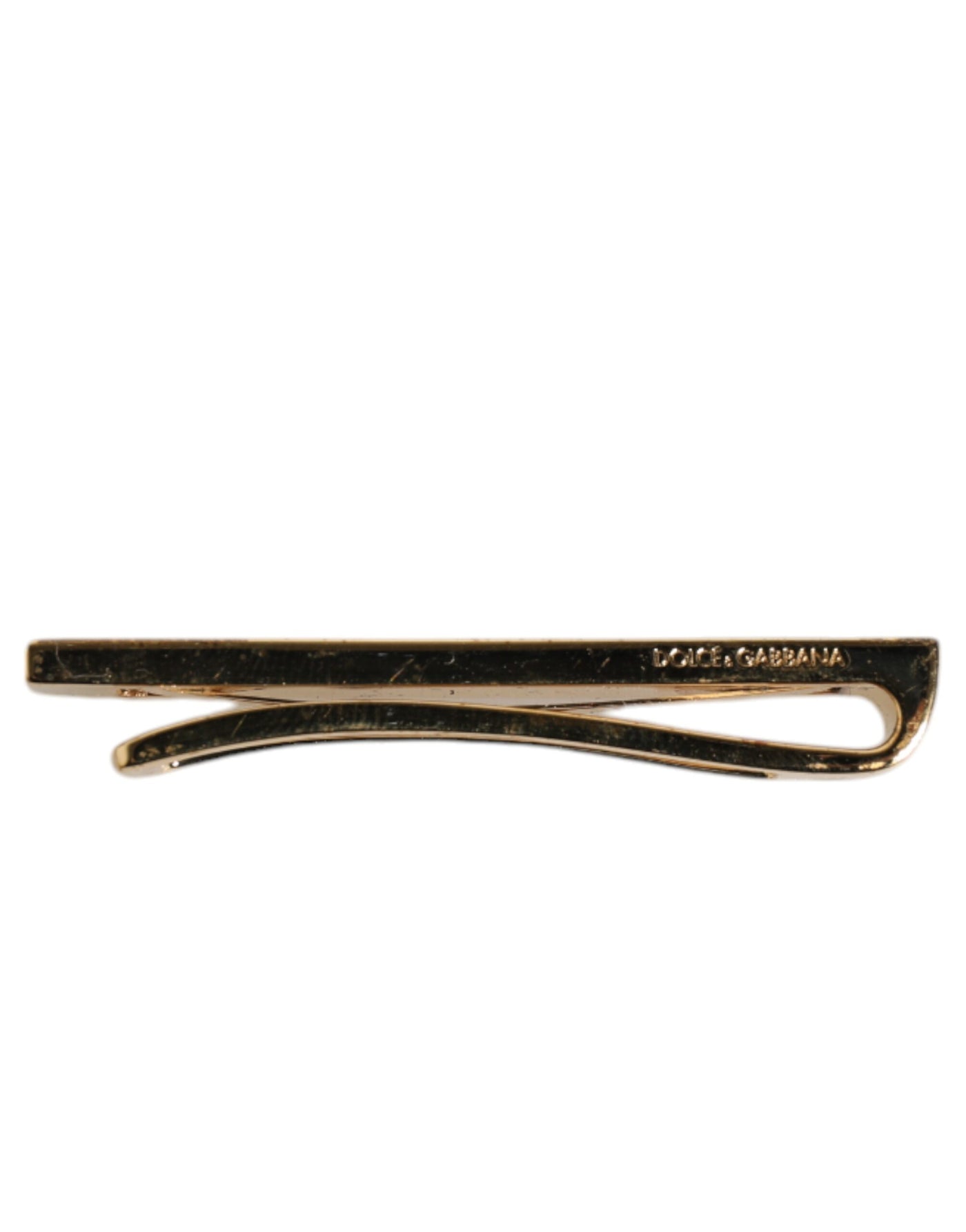 Dolce & Gabbana Gold Ton Messing Kristall gebrandmarkt Zubehör Krawattenklammer Bar
