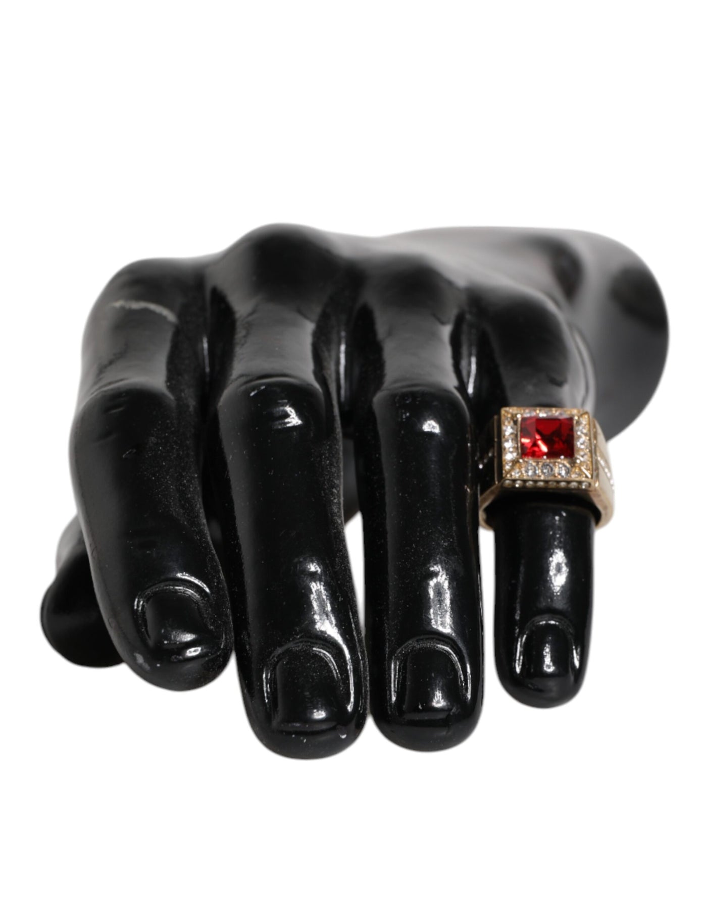 Dolce & Gabbana Goldfarbener Sterling Silber 925 Kristalle Ring