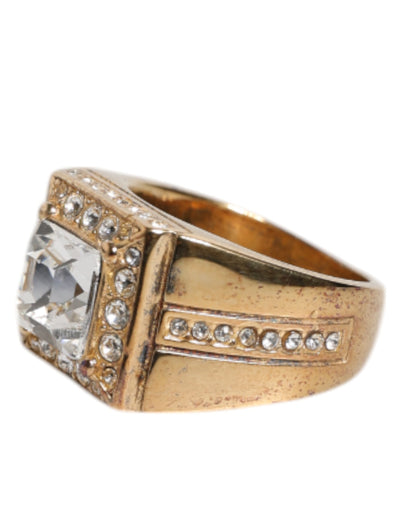 Dolce & Gabbana Goldfarbener Sterling Silber 925 Kristalle Ring