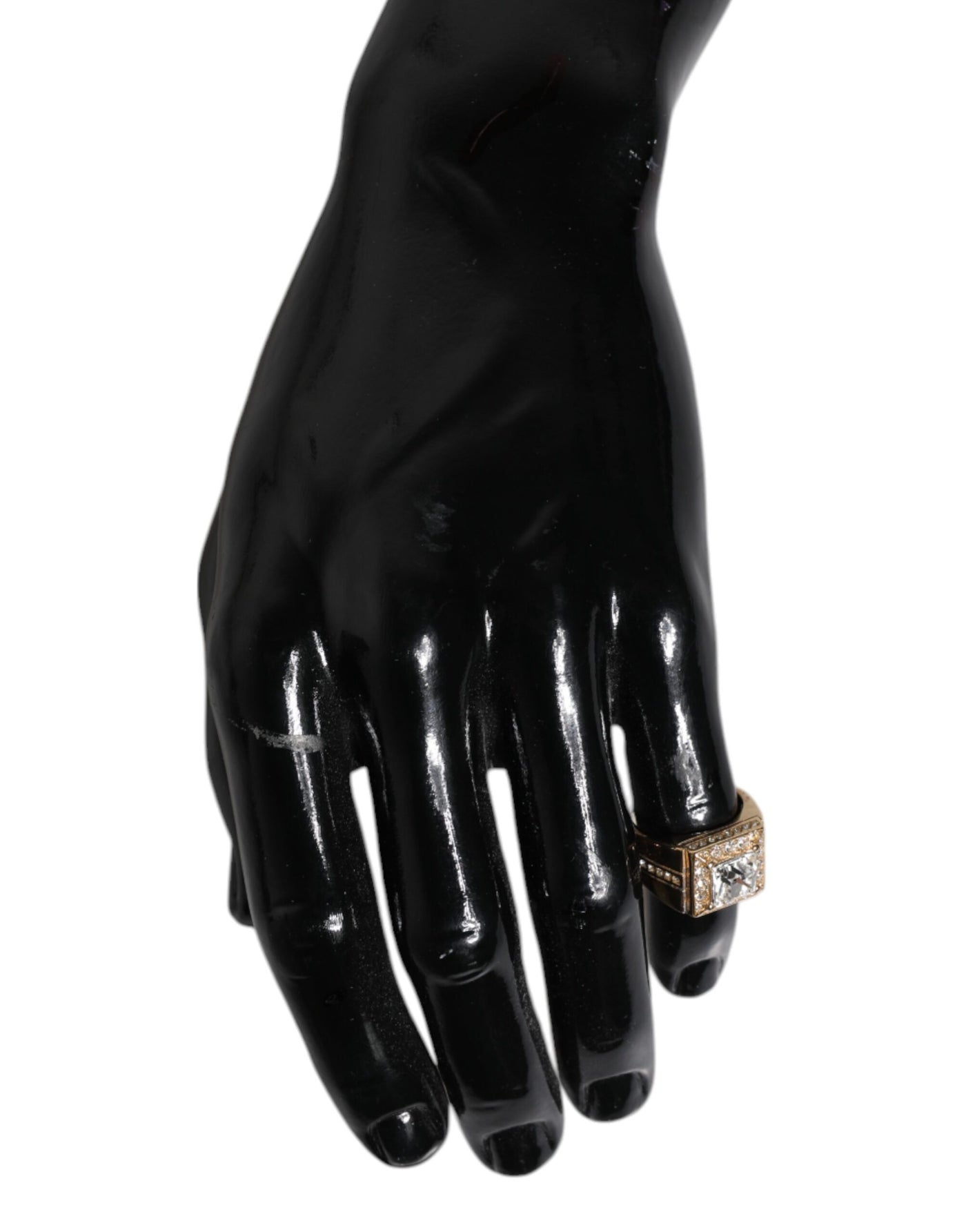 Dolce & Gabbana Goldfarbener Sterling Silber 925 Kristalle Ring
