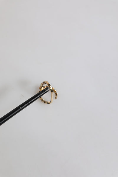 Dolce & Gabbana Gold-Ton graviert Logo klare Kristalle einstellbar Ring