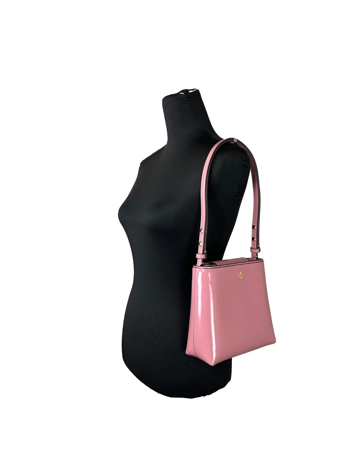 Tory Burch Patent Emerson Kleine Eimertasche Geldbeutel Rosa