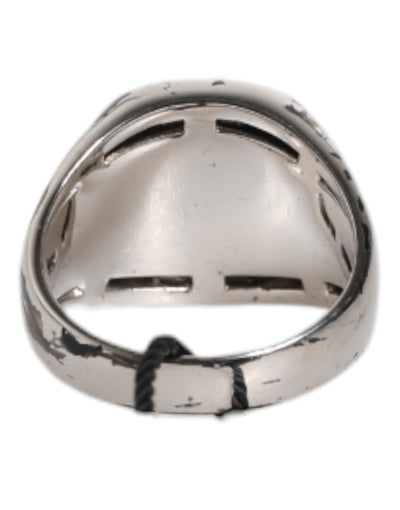 Dolce & Gabbana Silber Ton graviert zwei Farbe Echtmessing Ring