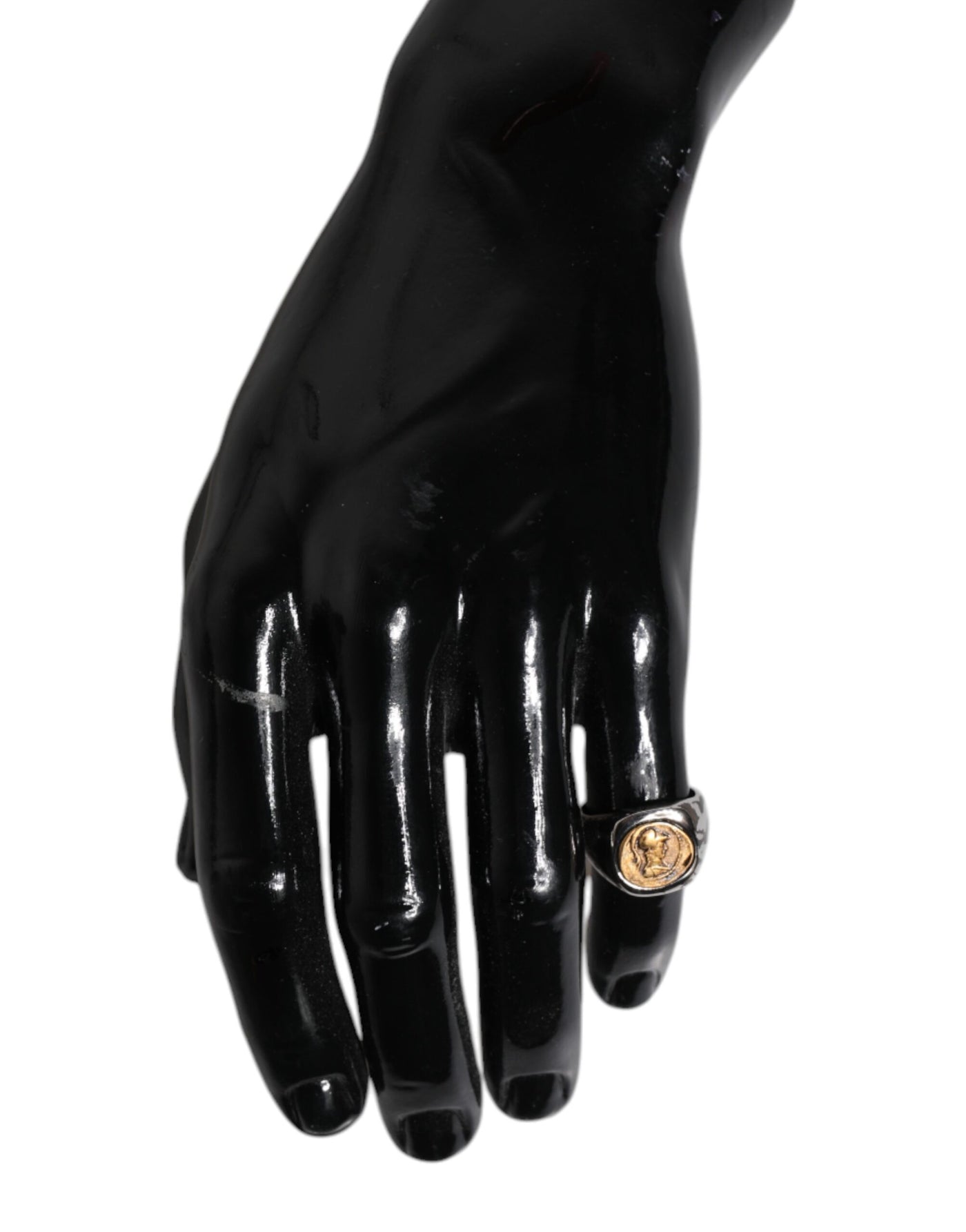 Dolce & Gabbana Silber Ton graviert zwei Farbe Echtmessing Ring