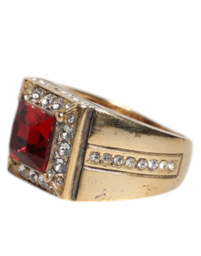 Dolce & Gabbana Goldfarbener Sterling Silber 925 Kristalle Ring