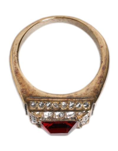 Dolce & Gabbana Goldfarbener Sterling Silber 925 Kristalle Ring