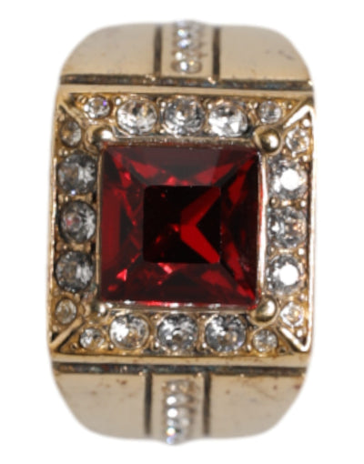Dolce & Gabbana Goldfarbener Sterling Silber 925 Kristalle Ring