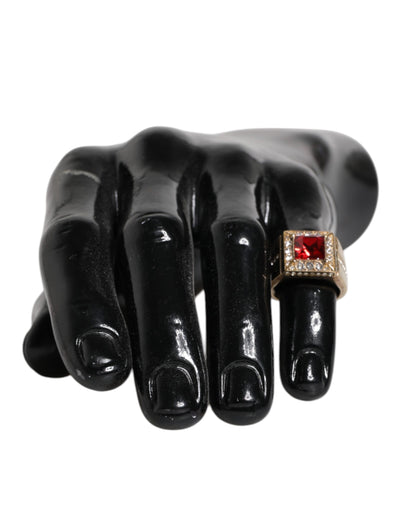 Dolce & Gabbana Goldfarbener Sterling Silber 925 Kristalle Ring