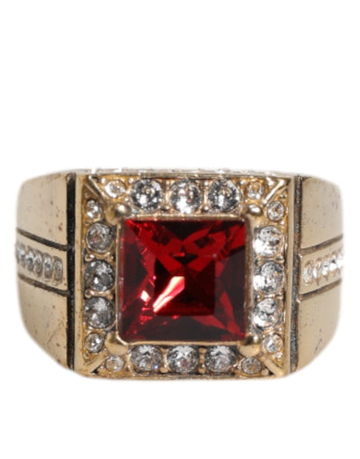 Dolce & Gabbana Goldfarbener Sterling Silber 925 Kristalle Ring