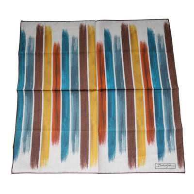 Dolce & Gabbana Multicolor Streifen Baumwolle Quadrat Foulard Schal