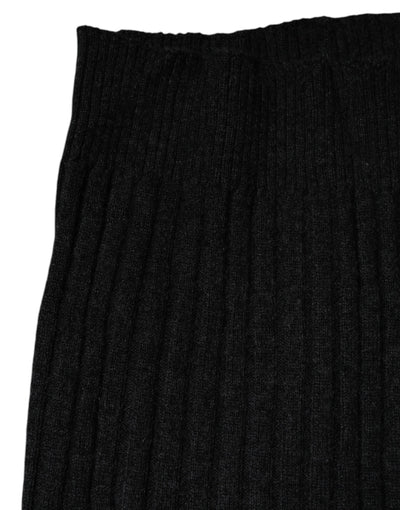 Dolce & Gabbana Schwarzer Kaschmir Strick-Halswärmer Foulard-Schal