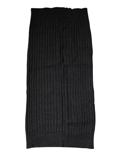 Dolce & Gabbana Schwarzer Kaschmir Strick-Halswärmer Foulard-Schal