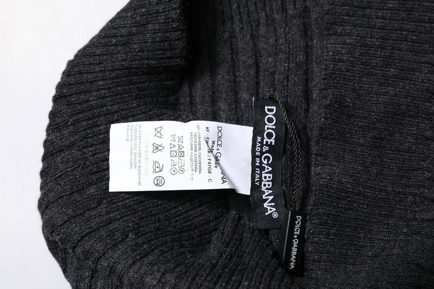 Dolce & Gabbana Schwarzer Kaschmir Strick-Halswärmer Foulard-Schal