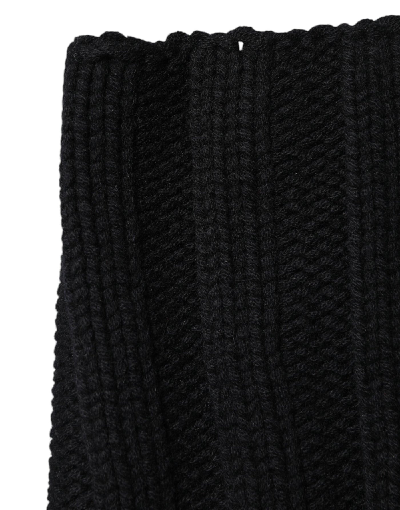 Dolce & Gabbana Schwarzer Kaschmir Strick-Halswärmer Foulard-Schal