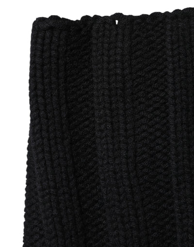 Dolce & Gabbana Schwarzer Kaschmir Strick-Halswärmer Foulard-Schal