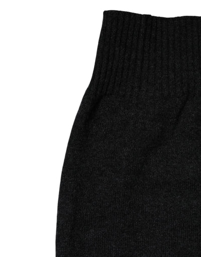 Dolce & Gabbana Schwarzer Kaschmir Strick-Halswärmer Foulard-Schal
