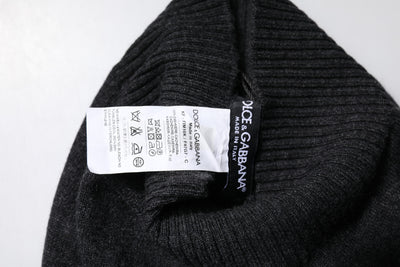 Dolce & Gabbana Schwarzer Kaschmir Strick-Halswärmer Foulard-Schal