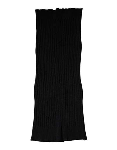 Dolce & Gabbana Schwarzer Kaschmir Strick-Halswärmer Foulard-Schal
