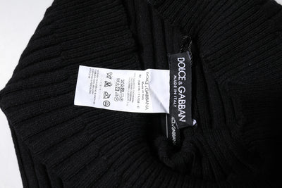 Dolce & Gabbana Schwarzer Kaschmir Strick-Halswärmer Foulard-Schal