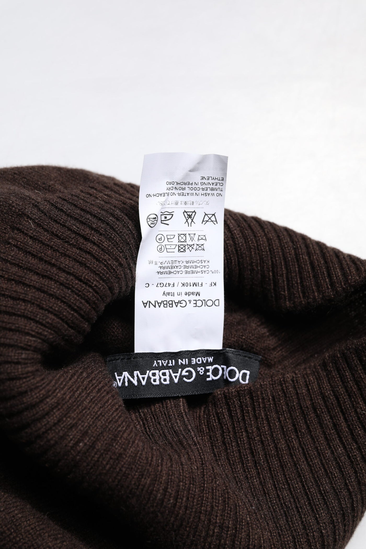 Dolce & Gabbana Brauner Kaschmir-Nackenwärmer gestrickt Foulard-Schal