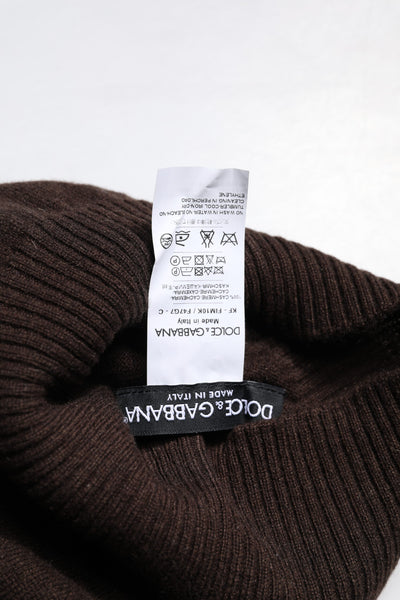 Dolce & Gabbana Brauner Kaschmir-Nackenwärmer gestrickt Foulard-Schal
