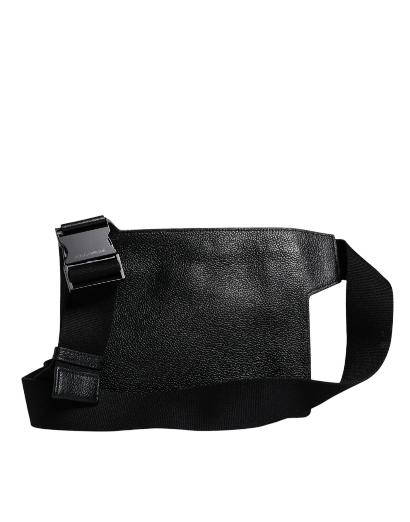 Dolce & Gabbana Schwarze Messenger-Crossbody-Tasche aus Kalbsleder