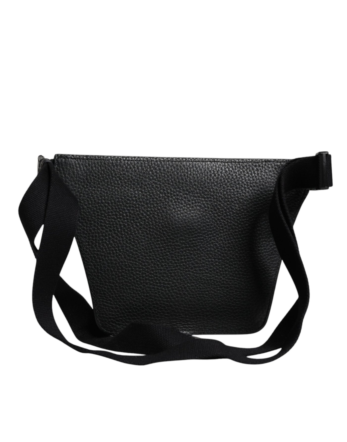 Dolce & Gabbana Schwarzes Kalbsleder Logo Plaque Gürtel Taille Männer Fanny Pack Tasche