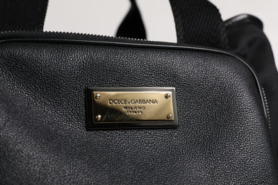 Dolce & Gabbana Schwarzer Schultergurt Pet Carry Logo Plaque Tasche
