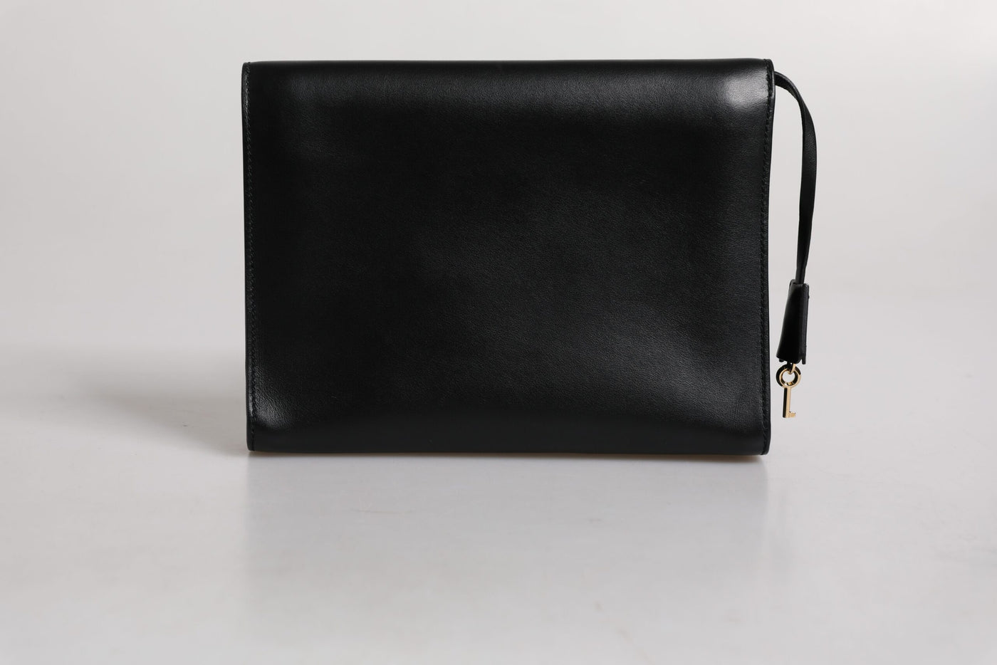Dolce & Gabbana Schwarze Leder Logo-Plakette Dokumententasche Tasche